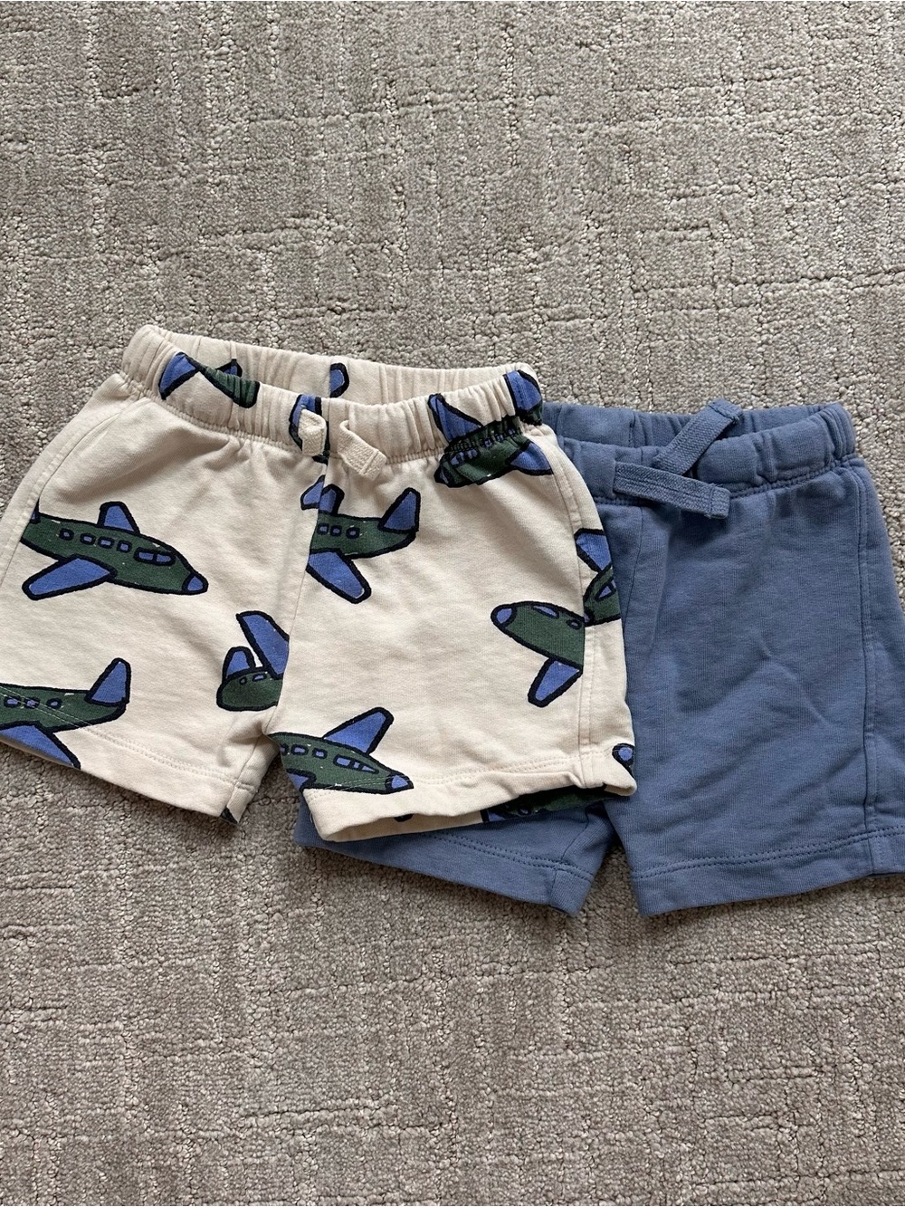 ZARA Toddler Airplane Print & Blue cotton Shorts